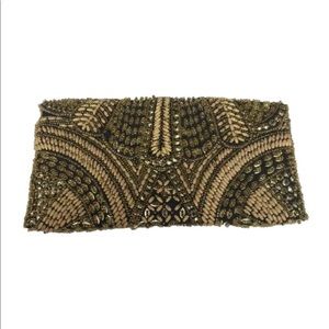 Black and gold beaded clutch
